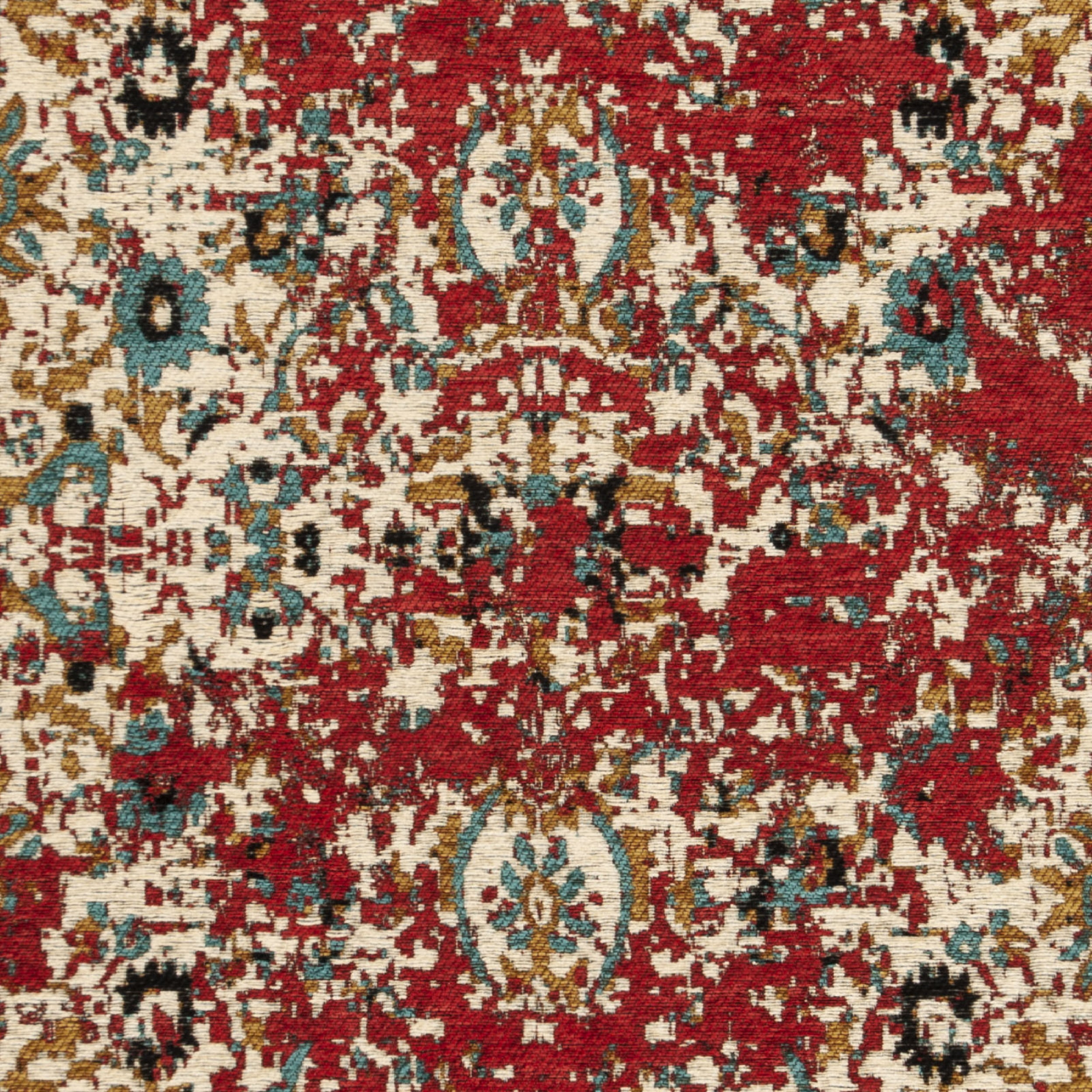 SAFAVIEH Classic Vintage Kian Floral Bordered Polyester Area Rug, Red/Charcoal, 6' x 9'