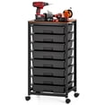 thumbnail image 1 of Carrito de almacenamiento SYKIARIOL de 8 cajones con tapa de madera, negro, 1 of 7