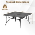 thumbnail image 2 of Costway Patio Dining Table for 8, 60” x 60” Square Metal Slat Table with Umbrella Hole, 2 of 8