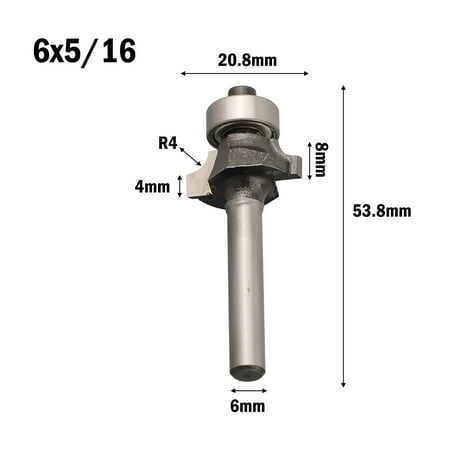 

BCLONG 6Mm Shank Corner Round Over Router Bit With Bearingmilling Cutter For Woodwork