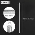 thumbnail image 3 of Uxcell 5-Pack Fully Threaded Rod, M10x250mm 304 Stainless Steel Right Hand Thread Bar Studs, 3 of 7