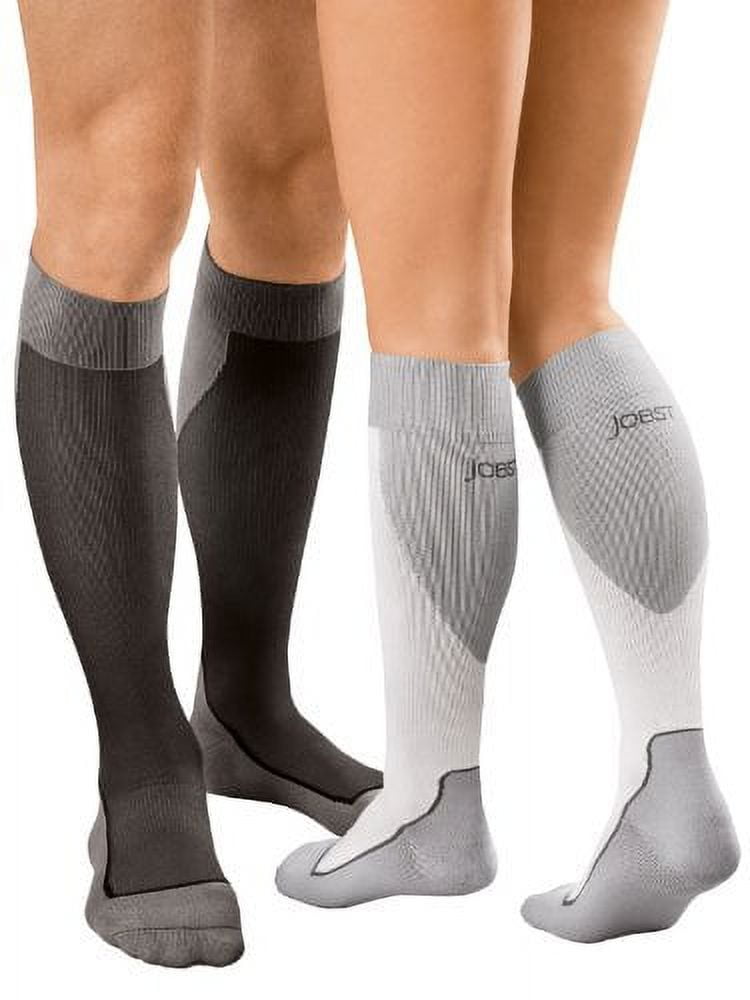 Jobst Sport 15-20 Knee High Compression Socks Black/Gray Large