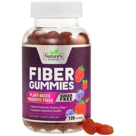 Fiber Gummies 4g - Sugar Free Fiber Gummy Supplement for Adults, Daily Prebiotic Gummy Digestive Health Support - Plant Based Soluble Chews, Prebiotics Supports Regularity & Digestion - 120 Gummies