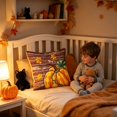 thumbnail image 5 of PiGOGI Thanksgiving Pillow Covers Pumpkin Maple Leaf Print Throw Pillow Cases Fall Cushion Covers Soft Home Decor for Sofa Bedroom, 5 of 7