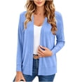 thumbnail image 2 of RQYYD Womens Open Front Cardigan Long Sleeve Lightweight Loose Casual Fall Soft Knit with Pockets, 2 of 6