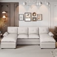 thumbnail image 3 of Walsunny Sectional Sofa couches set Oversized U Shaped Sleeper bed Couch with Double Chaise 4-Seat Cloud Couch for Living Room Home Apartment Light Beige, 3 of 12