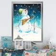 thumbnail image 1 of Designart Christmas Snowman Playing Guitar IV Traditional Framed Wall Art, 1 of 4