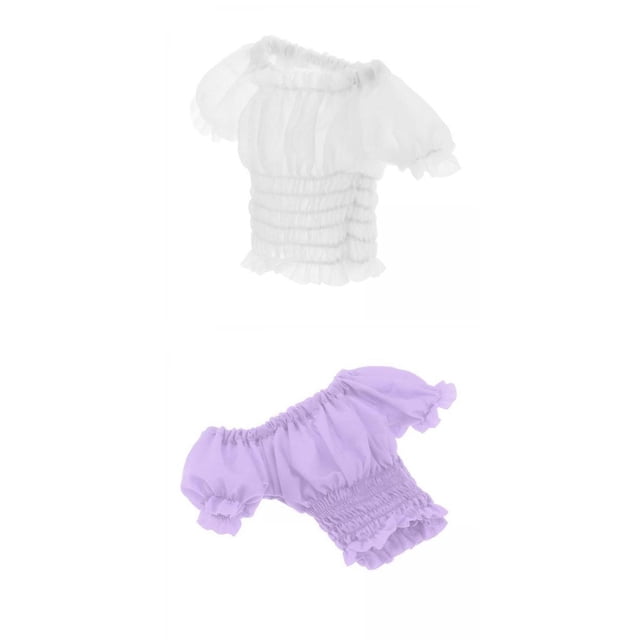 2 uds 1:6 mujer Puff manga ''figuras niña muñeca accesorios Púrpura Zulema miniatura de manga corta