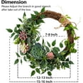 thumbnail image 2 of 16 inch Boho Spring Succulent Wreath Arrangement Decor for Front Door,Artificial Multicolor Succulent Summer Door Wreath with Greenery Air Pineapple for Wall and Home Decoration, 2 of 7