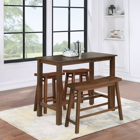 Boraam Sonoma 4 Piece Rectangular Wood Pub Set - Chestnut Wire-Brush Finish