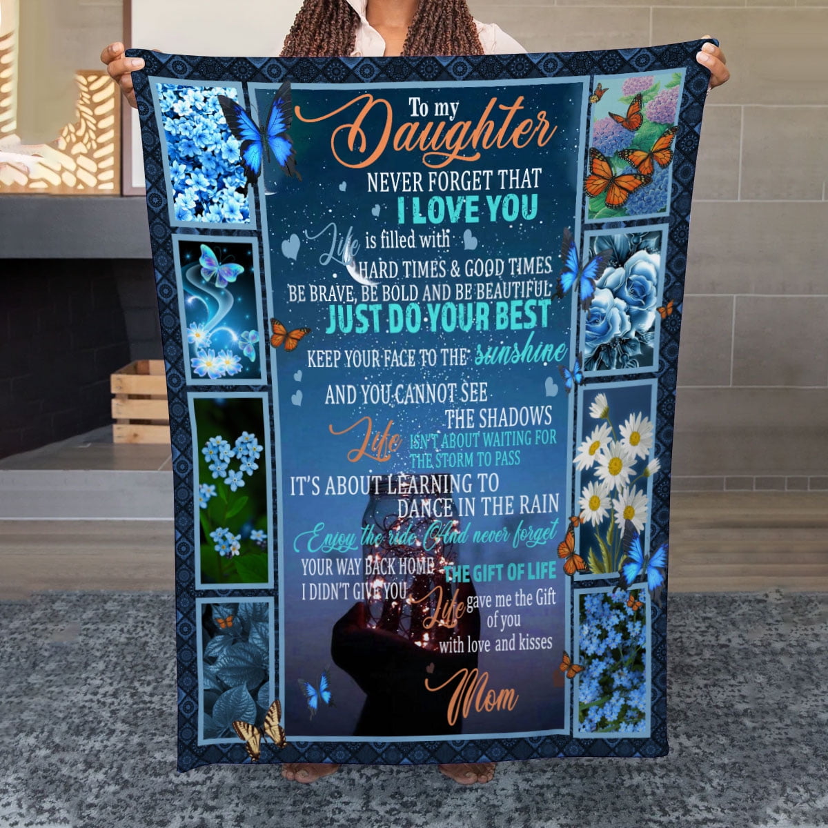 LLC To My Daughter Blanket Gift From Mom, Fleece Blanket