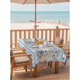 thumbnail image 2 of Outdoor Tablecloth with Umbrella Hole for Patio/Picnic/Party, Blue Starfish Coastal Waterproof Table Cloth Rectangle Table Cover Washable, Nautical Ocean Summer Coral Shell Botanical (60"x 102"), 2 of 8