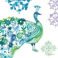 thumbnail image 3 of Gango Home Decor Contemporary Jewel Peacocks I & II by Farida Zaman (Ready to Hang); Two 12x12in Hand-Stretched Canvases, 3 of 5