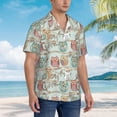 thumbnail image 5 of Haiem Cute Owl Printed Hawaiian Shirt for Men - Men’s Casual Beach Summer Shirts - Stretch Fabric with Modern Fit-Small, 5 of 9