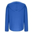 thumbnail image 6 of V Neck Pullover Tops, Womens Long Sleeve Knit Hoodies, Drawstring Pullover Tops with Pocket, 6 of 7