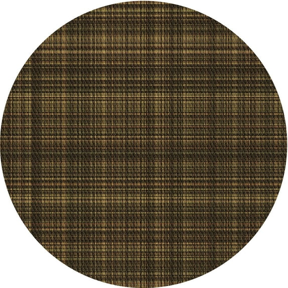 Ahgly Company Indoor Round Patterned Oak Brown Area Rugs, 5' Round