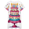 thumbnail image 3 of Birthday Cake with Candles Ablaze Women Nightgown Sleepwear Short Sleeves For Vacations Travels Nightgowns Women's Pajamas, 3 of 7