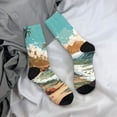 thumbnail image 5 of Xecao Coastal Palm Beach Pattern Sport Socks for Women and Men Crew Socks Sporty Calf Socks Casual Socks, 5 of 6