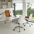 thumbnail image 4 of ZARKEA Luxury Executive Office Chair – Ergonomic Back Design with Wood & Leather Finish（Brown）, 4 of 5