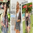 thumbnail image 4 of CHOK Maillots de Bain Cache-Maillots pour Femmes Kimono Imprimé Grande Taille Hauts d'Été Décontractés Blouse, 4 of 6