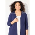 thumbnail image 4 of Catherines Women's Plus Size Waffle Knit Lace Back Cardigan, 4 of 4