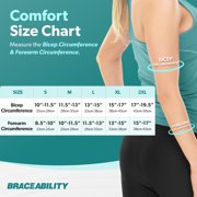 BraceAbility Elbow Compression Sleeve for Tendonitis and Arthritis, Black, Medium