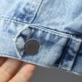 thumbnail image 5 of AHTJRT Kids Unisex Denim Vest Fashion Vintage Distressed Solid Lapel Full Button Sleeveless Jean Jacket with Pockets Casual Fall Spring Tops Blue#01 3-4 Years, 5 of 9