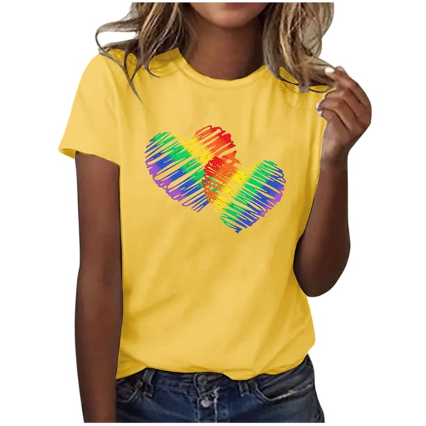 Blusas de Manga Corta para las Mujeres Divertida Impresión Cuello Redondo Camiseta Vintage, Blusas de Primavera para las Mujeres