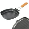 thumbnail image 3 of Coofit Grill Pan Foldable Portable Iron Rustproof Wooden Handle Frying Pan Camping Pan, 3 of 10