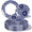 Blue, variant on Disposable Plastic Party Plates Set, White and Red Floral Design, 10.25" Dinner 7.5" Dessert Plates