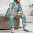 thumbnail image 7 of Sikiie Teal Mama Llama Mens Pajama Set, Soft Warm Long Sleeve Sleepwear, Cozy Button-Down Pjs for Men-Small, 7 of 7