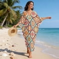 thumbnail image 5 of Xixirimido Boho Style Mandala Flower Print Women’s Plus Size Beach Kaftan Dress V-Neck Batwing Sleeve Swimsuit Cover Up Flowy Caftan Dress for Pool, Cruise & Resort Wear, 5 of 7