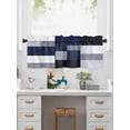 thumbnail image 5 of Valances for Windows Black Blue Patchwork Rod Pocket Cafe Window Treatments Valance Curtains for Kitchen Bathroom Laundry Basement Windows 42"x12", 5 of 9