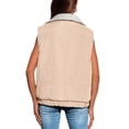 thumbnail image 3 of Cuteduck Women's Fleece Vest Zipper Reversible Jacket Fall Coat S-2XL, 3 of 6