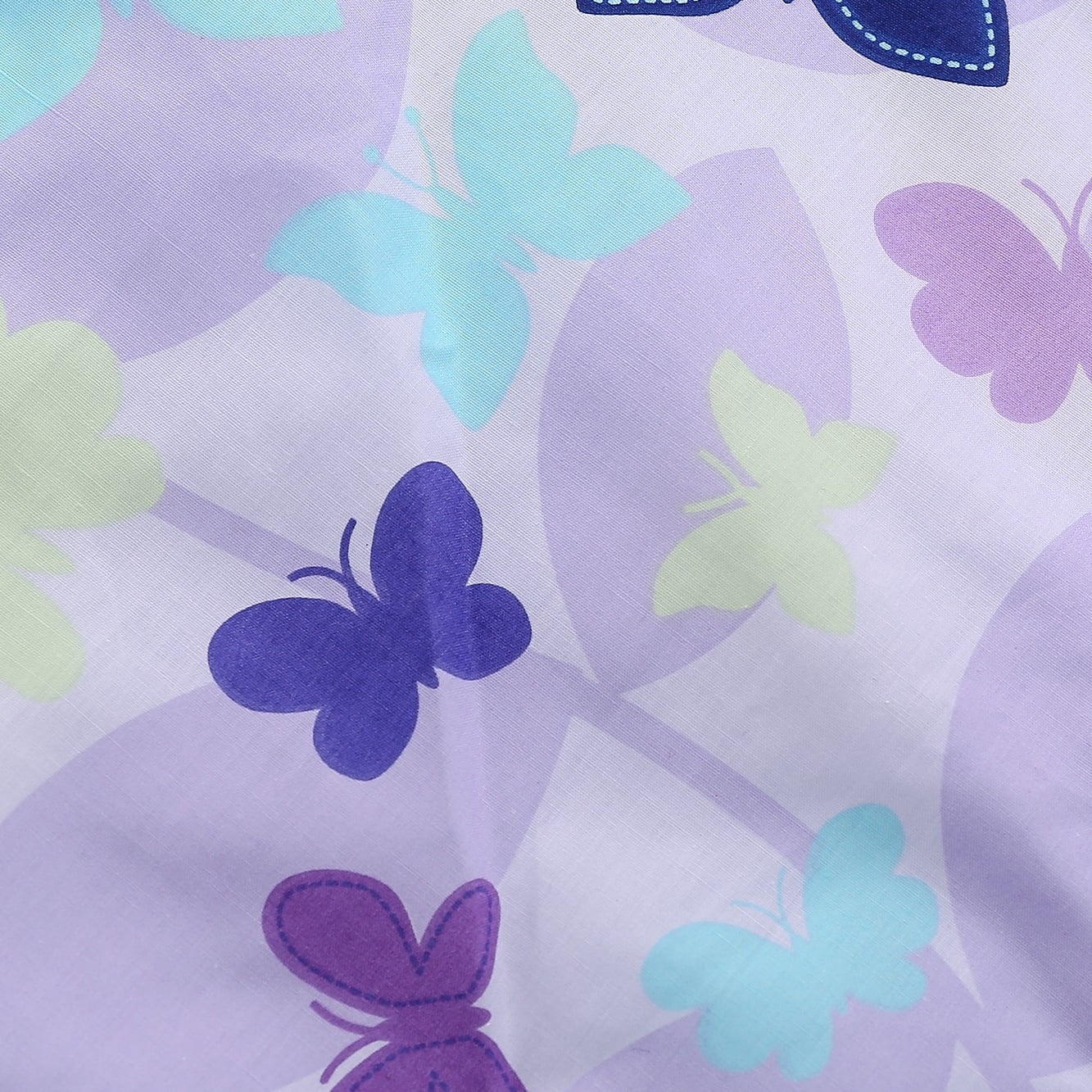 Sweet Baba  Cotton Butterfly Purple Crib Bedding Set for Baby Girls, 4 PC Nursery Set with Comforter/Skirt/Crib Sheet/Blanket