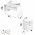 thumbnail image 5 of Echo 72W Bow Front L Shaped Desk with Drawers in Pure White - Engineered Wood, 5 of 6