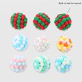 thumbnail image 3 of Flmtop Pet Cats Dogs Color Block Plush Bell Ball Claws Grinding Bite-resistant Chew Toy Pink Blue, 3 of 9