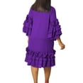 thumbnail image 4 of Casual Dresses For Womens Fashion Ruffle Hem Flare Sleeve Plus Size Maxi Dress, 4 of 8