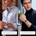 thumbnail image 5 of SKMEI Men's Casual Leather Watch Big Face Watch for Men，Fashion Business Dress Analog Quartz Waterproof Wrist Watch, 5 of 7