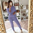 thumbnail image 4 of Babysbule Lounge Sets for Women Womens Ladies Round Neck Cable Knitted Warm 2PC Loungewear Suit Sets Tracksuit Homewear, 4 of 6