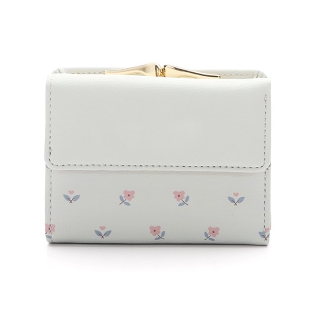 Cartera Laklulu para mujer, con flores, para niñas, con bolsillo para dinero, tarjetero con estampado de flores, monedero con ventana para identificación, elegante, juvenil y bonita