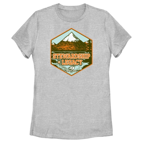 Women's Mossy Oak Stewardship & Legacy Graphic Tee Athletic Heather Small