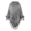 thumbnail image 6 of Aoochasliy Winter Scarfs Christmas Clothes Women's Trendy Warm Shawl Solid Color Cloak Large Knitting Loose Coat, 6 of 7