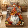 thumbnail image 4 of Erosebridal Gnome Pumpkin Twin Sheets 3pcs,Fall Harvest Bedding,Brown,1 Flat Sheet, 1 Fitted Sheet and 1 Pillowcase, 4 of 6