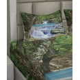 thumbnail image 2 of Ambesonne Nature Fitted & Top Sheet Set with Shams, Rocks in Waterfall Lake, Green Blue and Brown, 2 of 4