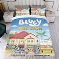 thumbnail image 4 of Bluey Conjunto de sábanas temático, trío de piezas, cómodo y amigable con la piel, diseño único, regalo de decoración para el hogar para familiares, amigos y fans, 90 cm * 190 cm, 4 of 6