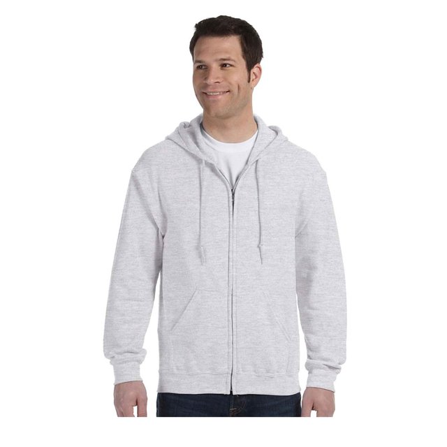 Gildan Men's Satin Label 1x1 Rib Zipper Pouch Pocket Hoodie, Style G18600