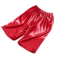 thumbnail image 6 of Ribbed Home Shorts Loose Summer Satin Pajama Shorts for Women Knee Length Cooling Casual Shorts Loose Plus Size Women’s Home Loungewear Shorts Red L, 6 of 7