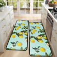 thumbnail image 4 of Kitchen Rugs Sets Of 2,Yellow Lemon Fruit Flowers LightBlue Pattern Anti Fatigue Kitchen Mat Rugs Non Slip Washable,Decorative Kitchen Floor Mats for Kitchen,Sink,Laundry,17"x47"+17"x47", 4 of 5