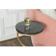 thumbnail image 2 of Powell Nevin Modern Spiral Base Round Drink Table, Gold/Black Granite, 2 of 6